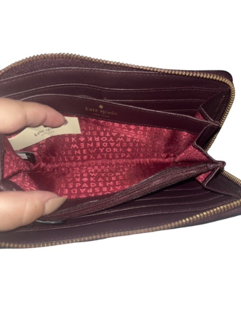 Kate Spade Laurel Way Neda Zip Around Wallet Deep Plum - Picture 10 of 16